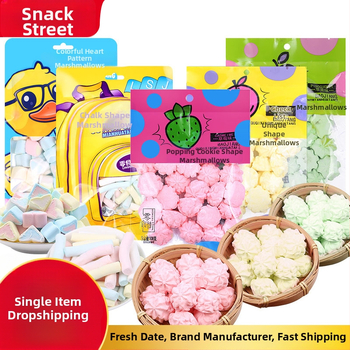 Farebné tyčinky s cookies srdcom a marshmallow, ovocné príchute: jahody, jablká, pomaranče