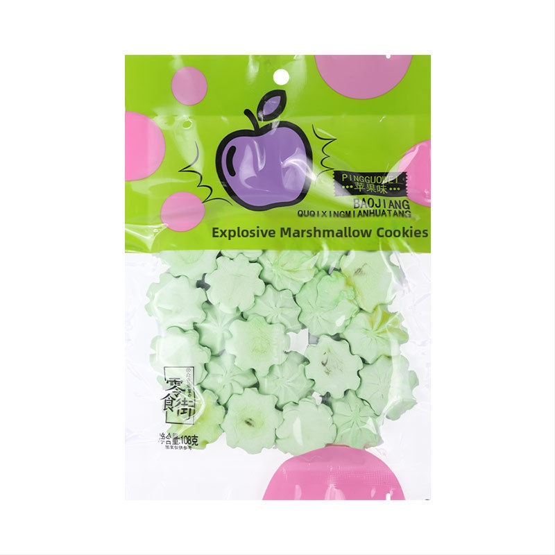 Farebné tyčinky s cookies srdcom a marshmallow, ovocné príchute: jahody, jablká, pomaranče
