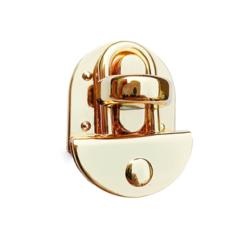 Метален завъртащ се заключващ механизъм за чанти, галванизирано отлято, полукръгла вложка