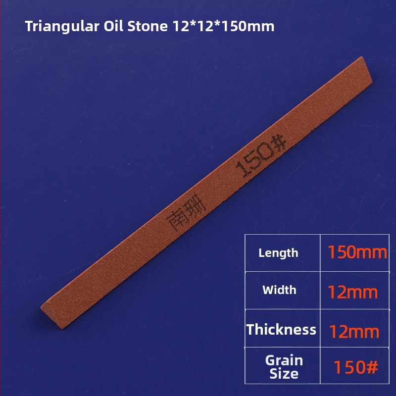 Trojuholníková olejová brúsna páska 12×150 mm, červený korund