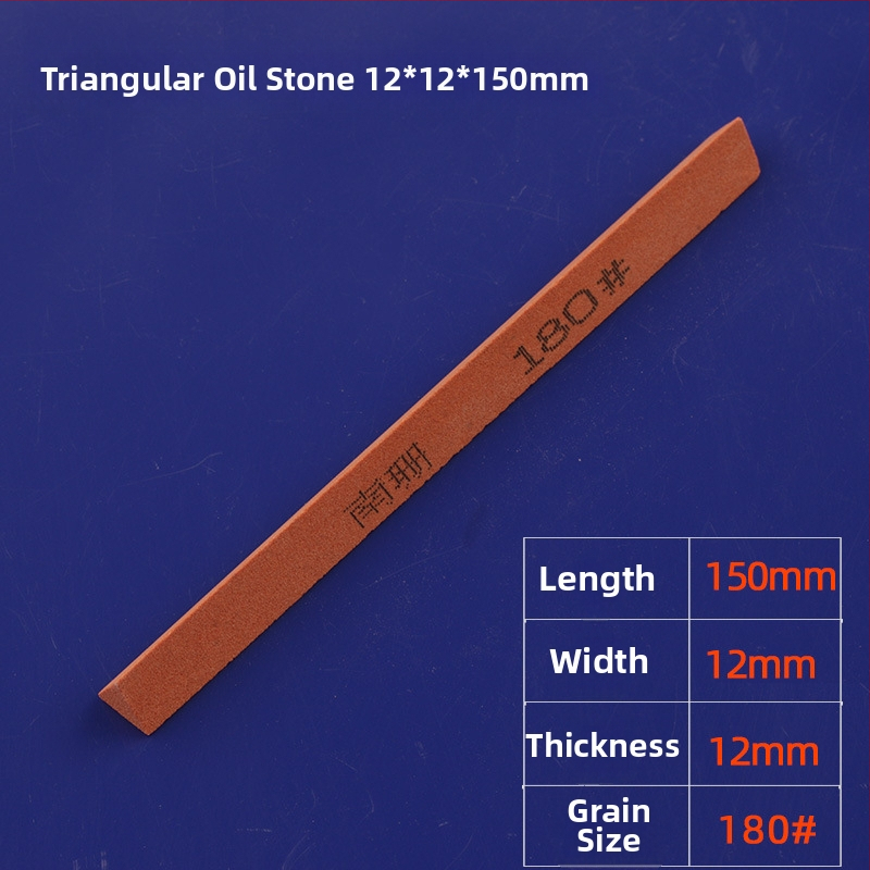 Trojuholníková olejová brúsna páska 12×150 mm, červený korund