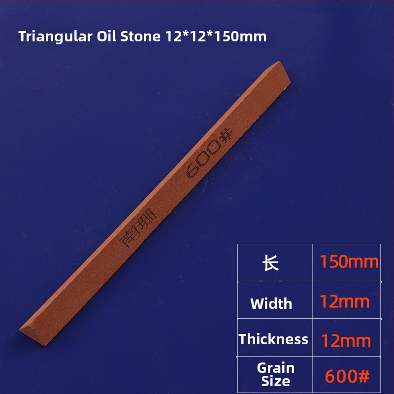 Trojuholníková olejová brúsna páska 12×150 mm, červený korund