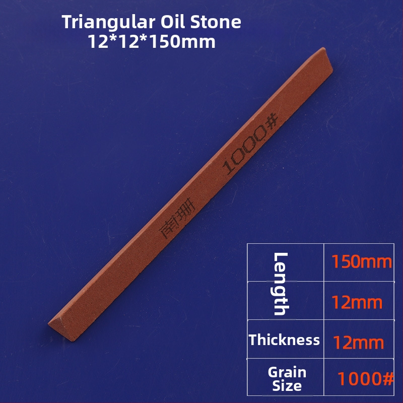 Trojuholníková olejová brúsna páska 12×150 mm, červený korund