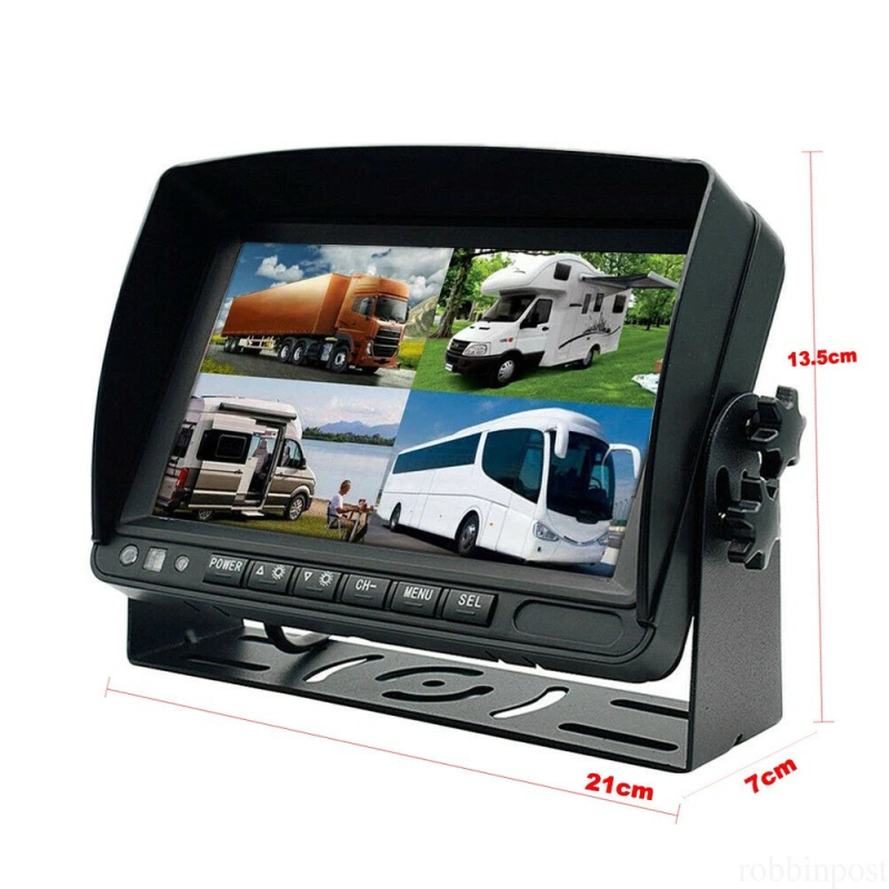 7-inčni četverokanalni sustav auto kamere za kamione i autobuse s HD noćnim vidom, dash cam i kamera za vožnju unatrag