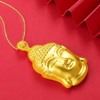 Guanyin Bodhisattva privjesak, muški lanac, zlatnog tona amulet