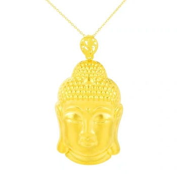 Guanyin Bodhisattva privjesak, muški lanac, zlatnog tona amulet