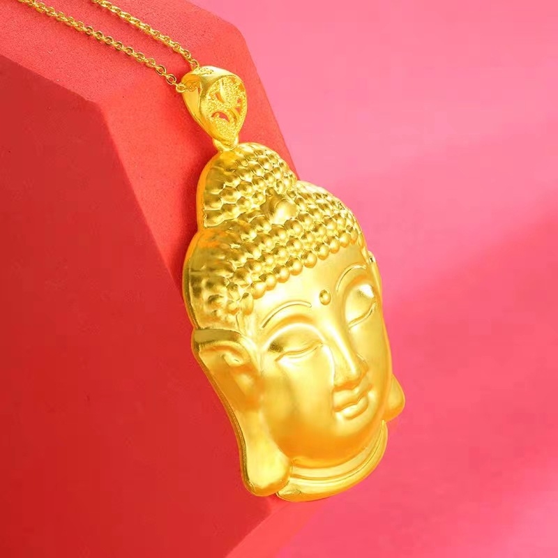 Guanyin Bodhisattva privjesak, muški lanac, zlatnog tona amulet