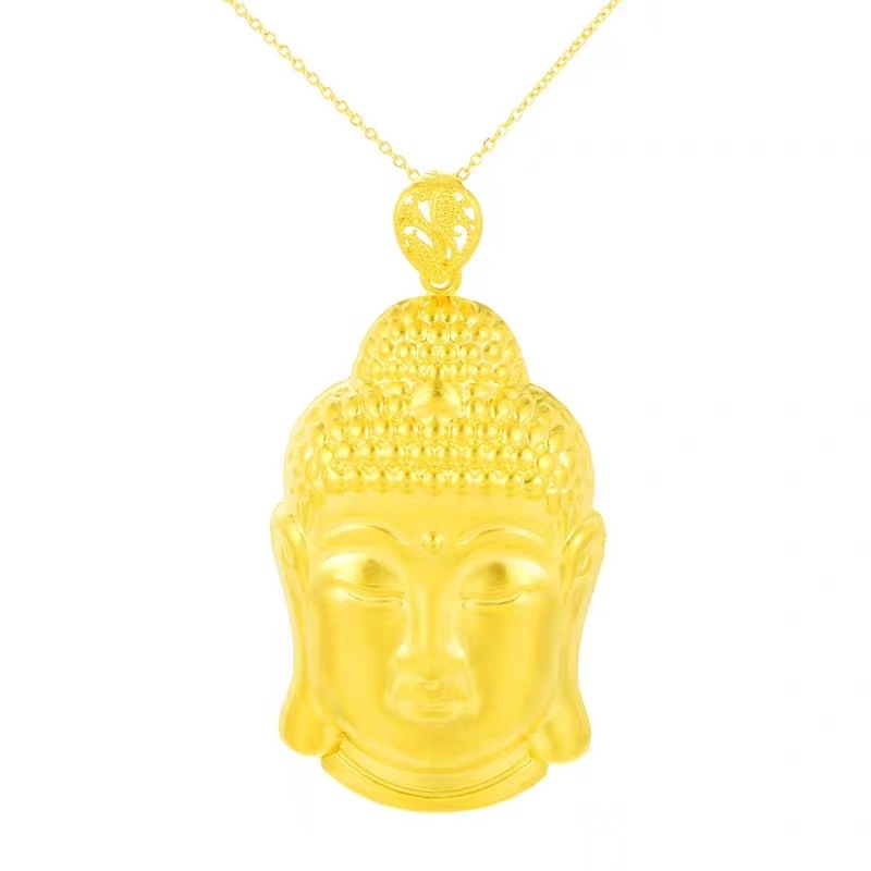 Guanyin Bodhisattva privjesak, muški lanac, zlatnog tona amulet