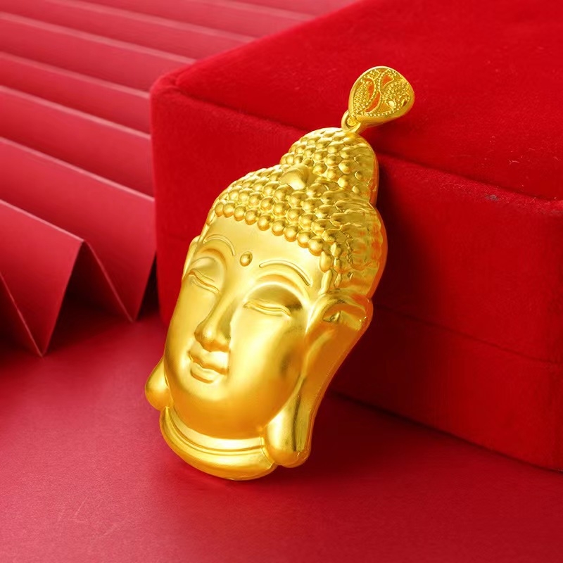 Guanyin Bodhisattva privjesak, muški lanac, zlatnog tona amulet