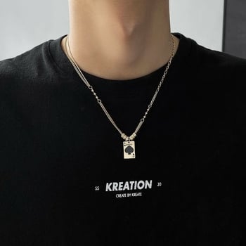 Ogrlica od titan čelika s motivom karata i simbolom pik, za muškarce, hip-hop stil 2025