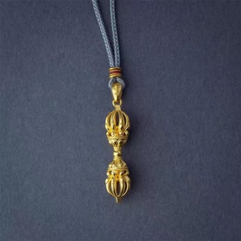 Jinqi Vajra privjesak za ogrlicu – zlatni vintage stil, unisex, luksuzan izgled