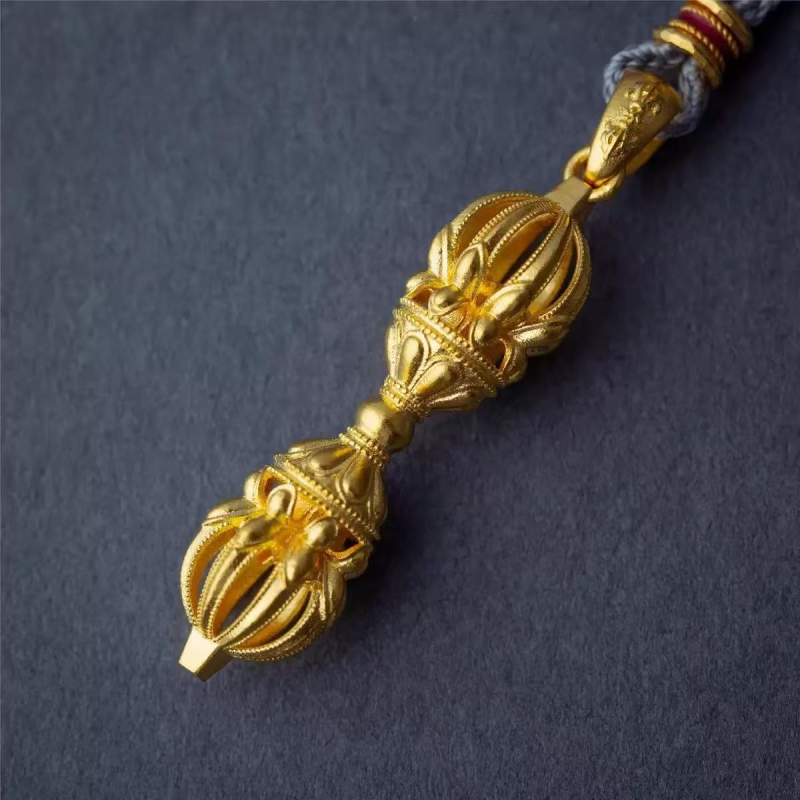 Jinqi Vajra privjesak za ogrlicu – zlatni vintage stil, unisex, luksuzan izgled