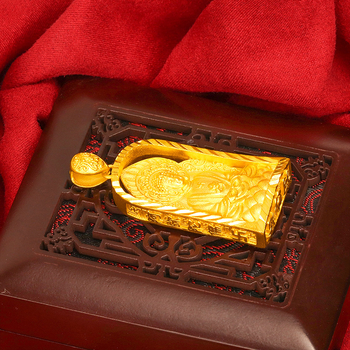 Muški lanac s Buddha privjeskom od pozlaćene mosade – motiv Dijamantne Sutre