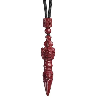 Prirodni cinnabar Vajra kamen privjesak, lanac, amulet za muškarce, žene i djecu