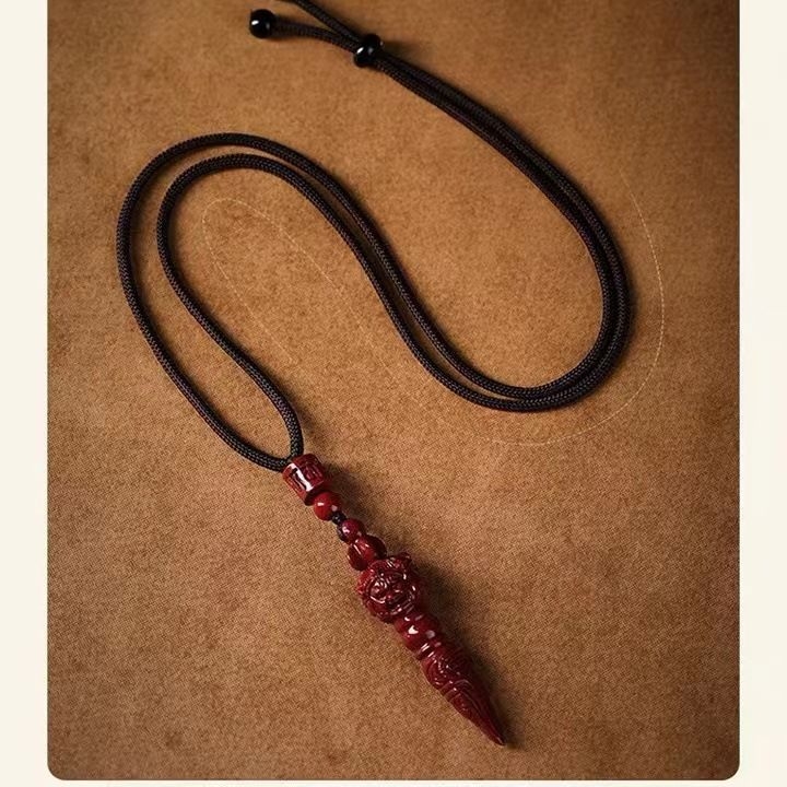 Prirodni cinnabar Vajra kamen privjesak, lanac, amulet za muškarce, žene i djecu