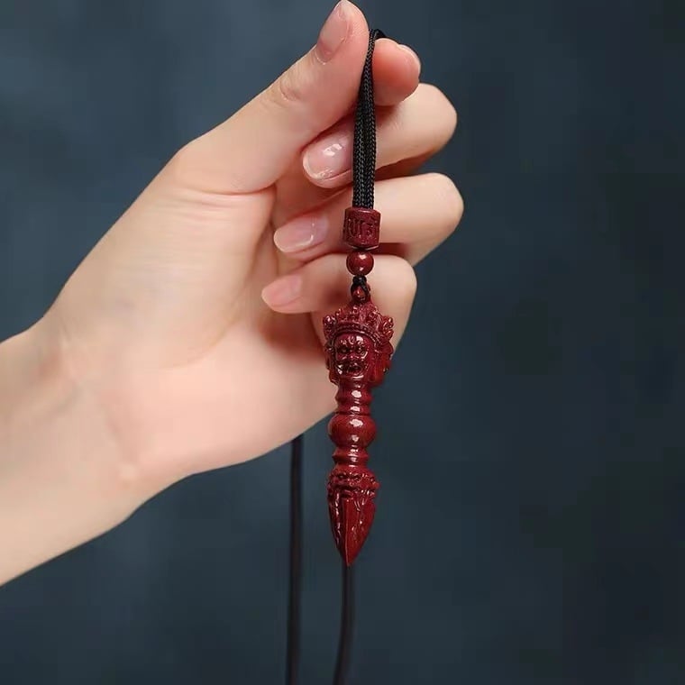 Prirodni cinnabar Vajra kamen privjesak, lanac, amulet za muškarce, žene i djecu