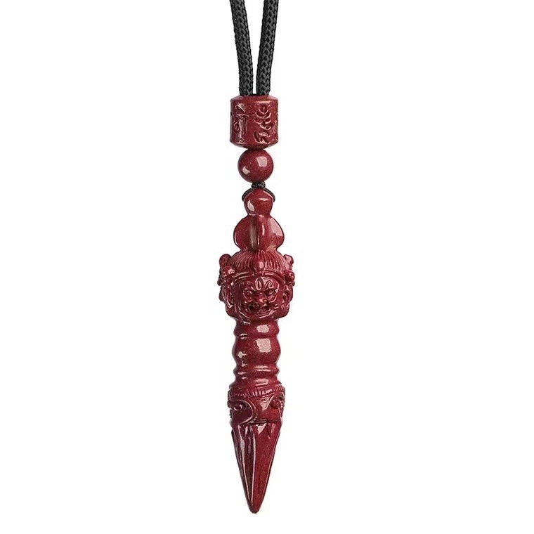 Prirodni cinnabar Vajra kamen privjesak, lanac, amulet za muškarce, žene i djecu