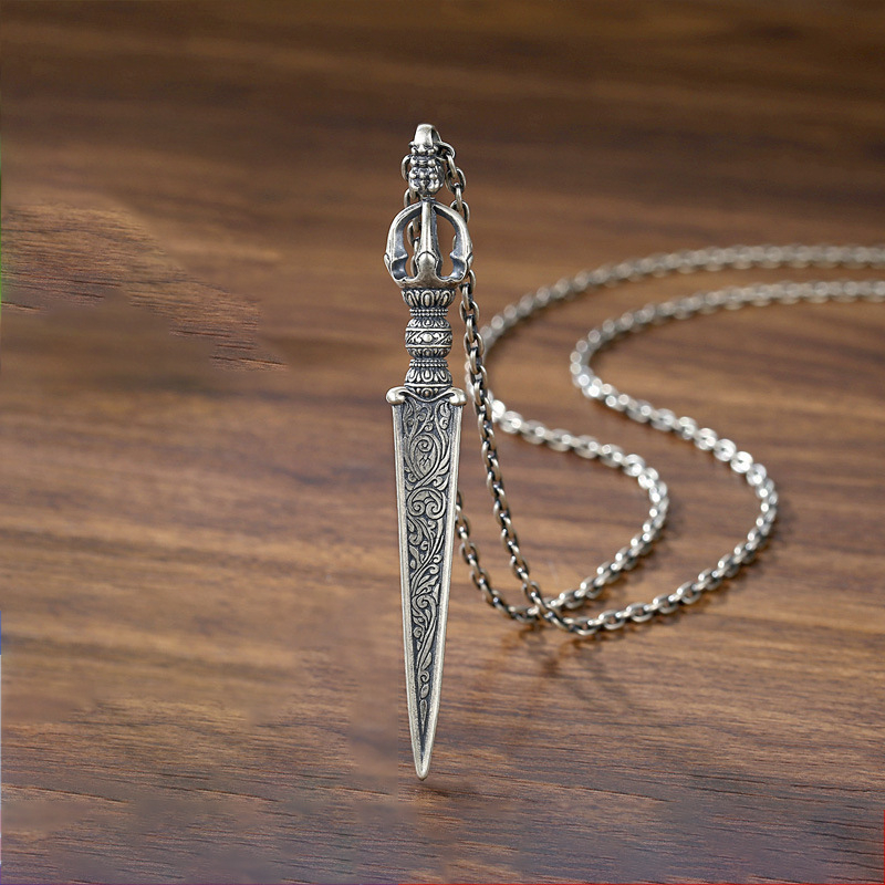Muški Vajra privjesak, ogrlica-amulet od srebra 925, godina zodijaka