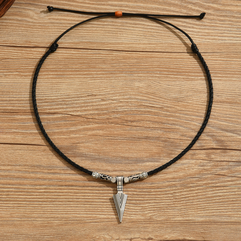 Unisex ogrlica od legure, privjesak strijele, prilagodljiva duljina 41-50 cm, geometrijski dizajn, ručna izrada