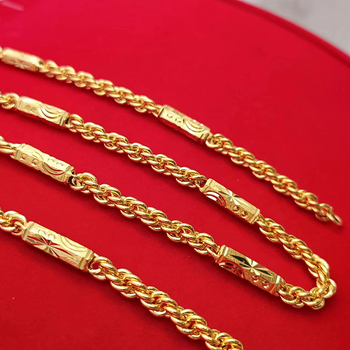 6 mm hexagonalni twist lanac od bakra s pozlaćivanjem, unisex, duljina 51–60 cm, širina 4,5 mm