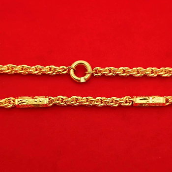 6 mm hexagonalni twist lanac od bakra s pozlaćivanjem, unisex, duljina 51–60 cm, širina 4,5 mm