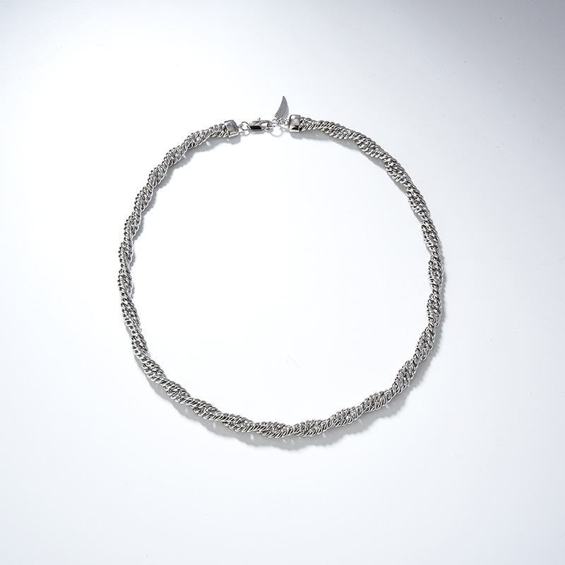 Unisex spiralni bakreni ogrlica s platinskim premazom, moderni punk stil
