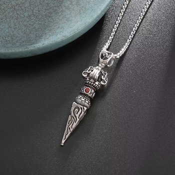 Unisex ogrlica s Vajra privjeskom, oblik Mitsubishi, geometrijski dizajn od legure, vintage inspiracija