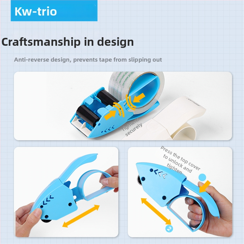 KW-TRIO 3332 Пластмасов рязач за лента за опаковане, ръчен запечатвач за кутии, 48 мм ширина