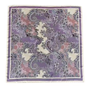 Kvadratna šal s uzorkom Cashew Flower, tan poliester šal, 110x110 cm, za žene