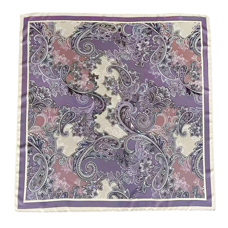 Kvadratna šal s uzorkom Cashew Flower, tan poliester šal, 110x110 cm, za žene