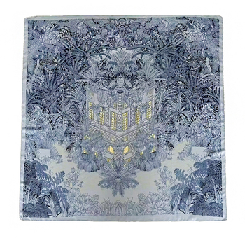 Ženski kvadratični šal 105×105 cm s otiskom biljaka, lagani poliester, zadržava toplinu zimi
