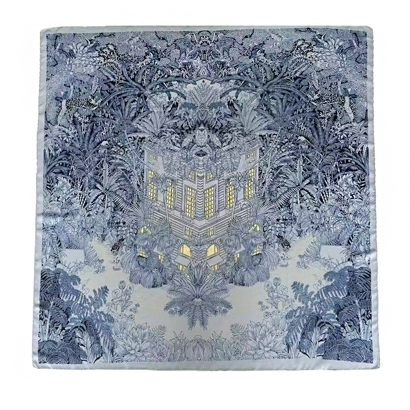 Ženski kvadratični šal 105×105 cm s otiskom biljaka, lagani poliester, zadržava toplinu zimi