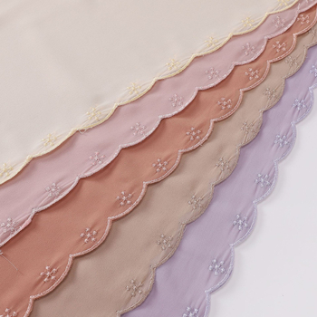 Női gyöngyhímzéses chiffon sál, maláj fejkendő, etnikai kisebbségi kendő