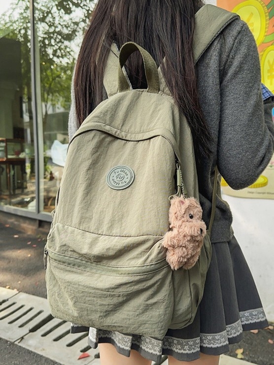 Japanski stil minimalistički jednofarbni ruksak, lagan, unisex, za školu i putovanja, kompatibilan s 14-inčnim prijenosnikom