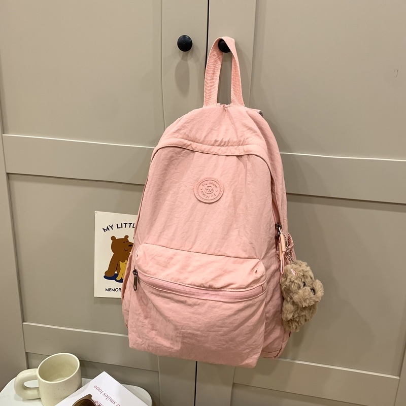 Japanski stil minimalistički jednofarbni ruksak, lagan, unisex, za školu i putovanja, kompatibilan s 14-inčnim prijenosnikom