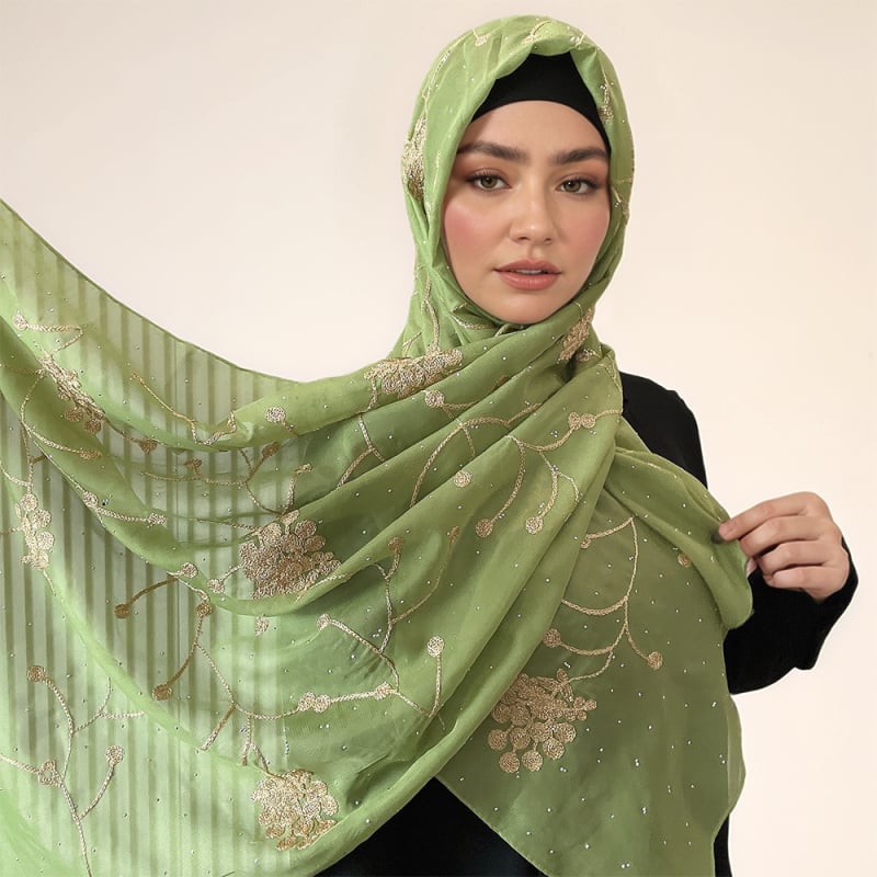 Novi šifon šal s izvezenim ukrasom od kristala, wrap šal za žene, 70×175 cm