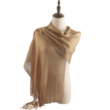 Sjajan prozračni šal od svile, boemski stil, 170 × 60 cm, za sve sezone.