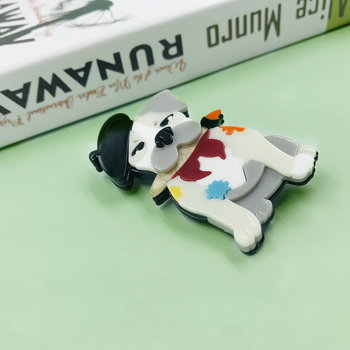 Акрилна брошка с анимационно кученце, унисекс, декоративна за ревера и чанта