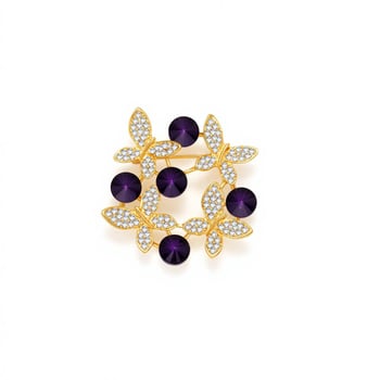 Broš od legure s rhinestones u obliku leptira i cvijeta, zlatni ton, dodatak za ženski sako
