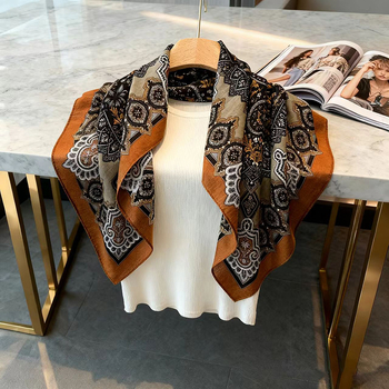 Ženski šal za jesen i zimu – premium kvadratni šal s herringbone uzorkom, retro stil, korejski stil marama za glavu, šal, topao poliester, 65×65 cm