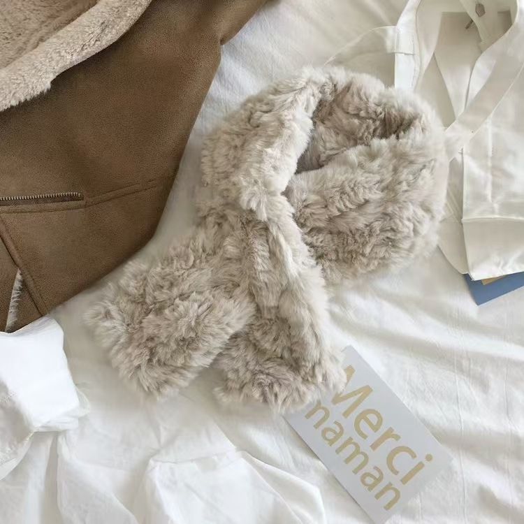 Téli vastag plüss sál koreai hangulatú stílusú, fin luxus és magas minőség érzet, DIY nyakmelegítő nőknek
