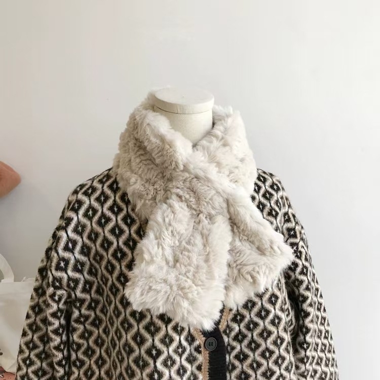 Téli vastag plüss sál koreai hangulatú stílusú, fin luxus és magas minőség érzet, DIY nyakmelegítő nőknek