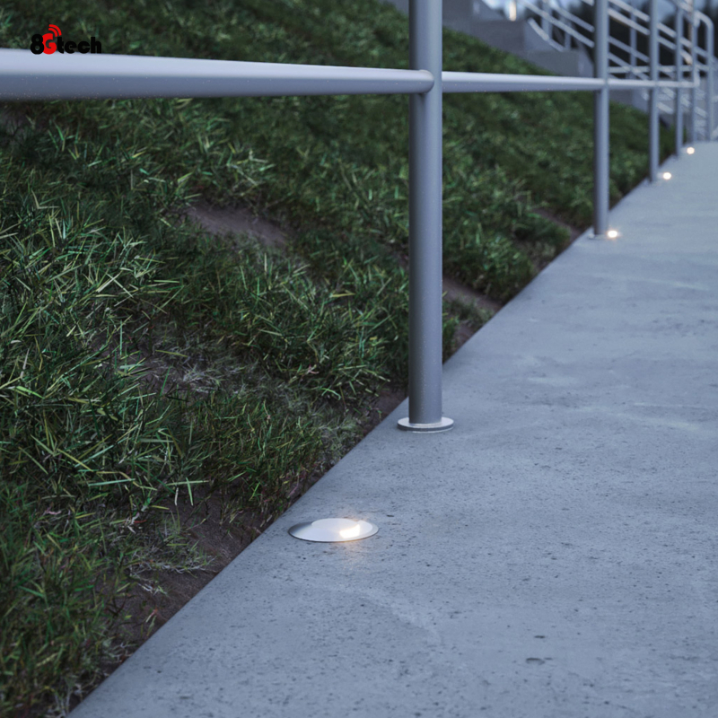 LED Turtleback лампа за стъпала, вградена за външни пътеки, IP67 водоустойчива, странично излъчване, 2700K, 300 lm