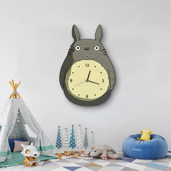 Totoro стенен часовник за хол със стенна лампа — модерен декоративен часовник, висок клас