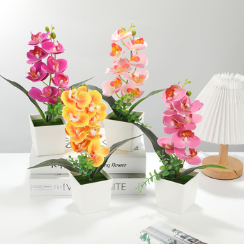 Τεχνητό Μπονσάι Phalaenopsis — διακοσμητικό για το σπίτι με μεταξωτά άνθη