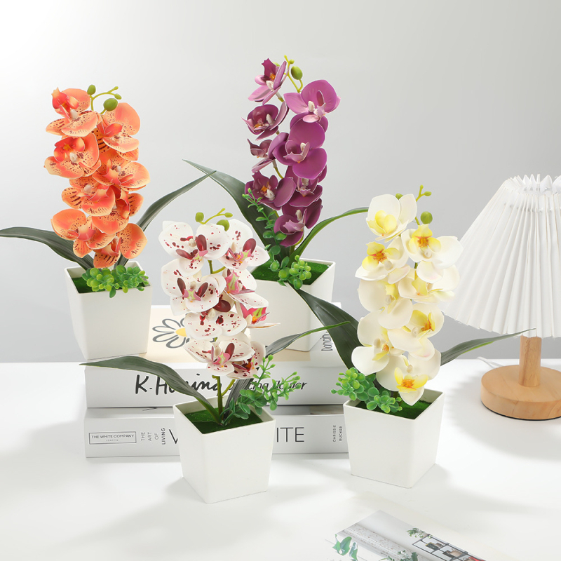 Τεχνητό Μπονσάι Phalaenopsis — διακοσμητικό για το σπίτι με μεταξωτά άνθη