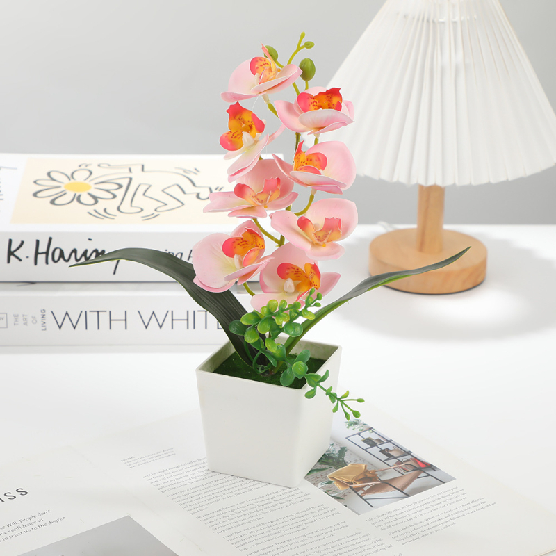 Τεχνητό Μπονσάι Phalaenopsis — διακοσμητικό για το σπίτι με μεταξωτά άνθη