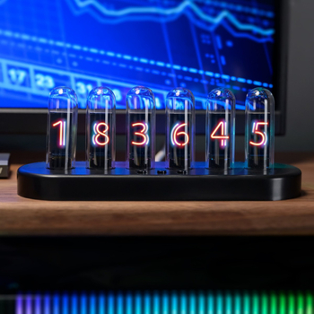 Ρολόι Nixie με σωληνάκια και έγχρωμη οθόνη, μέτρηση θερμοκρασίας και υγρασίας, επιτραπέζιο ξυπνητήρι