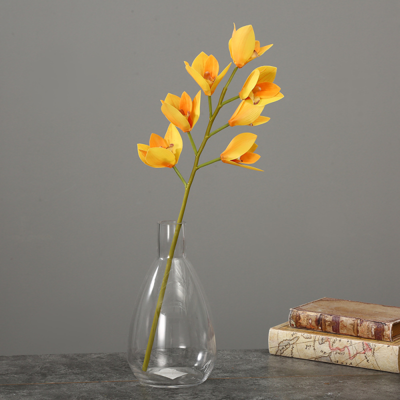 Τεχνητή ορχιδέα Cymbidium σε σκανδιναβικό στυλ για το σαλόνι, διακοσμητικό για τραπεζιού, οικιακή διακόσμηση, ύψος 44 εκ.