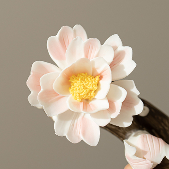 Peony κεραμικός ινσένς καυστήρας και holder, χειροποίητος, εξαρτήματα ζεν τελετής τσαγιού, επιτραπέζιο διακοσμητικό, δημιουργική αρωματοθεραπεία